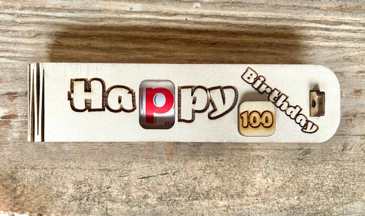 Stilvolle Holz-Geschenkbox „Happy Birthday“ mit Duplo für Geburtstage von 1 bis 100 Jahren
