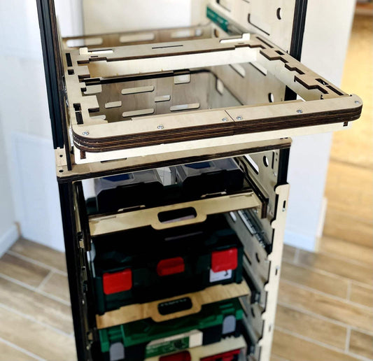 Schublade für Systainer aus Sperrholz passend für IKEA PAX und Systemboxen zur Werkstattorganisation