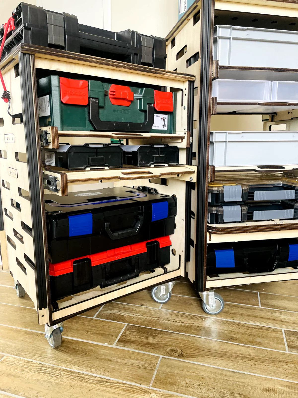 Rolling Cabinet for L-BOXX & System Boxes with Drawers – Mobile & Stackable