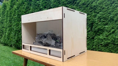 Terrarium aus gelasertem Sperrholz 150x60x80 robustes Holzdesign für kleine Reptilien