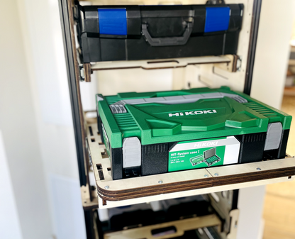 Schubladeneinsatz QBrick aus Sperrholz für Werkstattaufbewahrung ohne Vollauszug passend für IKEA Pax und diverse Boxensysteme