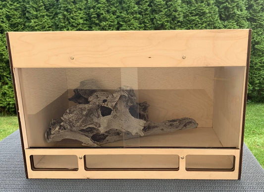 Terrarium aus gelasertem Sperrholz 120x80x60 cm mit Stecksystem und natürlicher Holzoptik