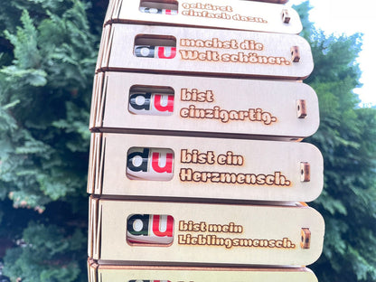 Geschenkbox „Du bist ein Herzmensch“ gravierte Holzbox mit Duplo Schokoriegel als liebevolle Überraschung