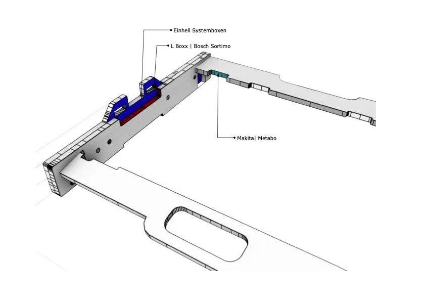 Einhell E-Case Schubladenkoffer mit 450 mm Vollauszug für Systemboxen und Werkzeugaufbewahrung