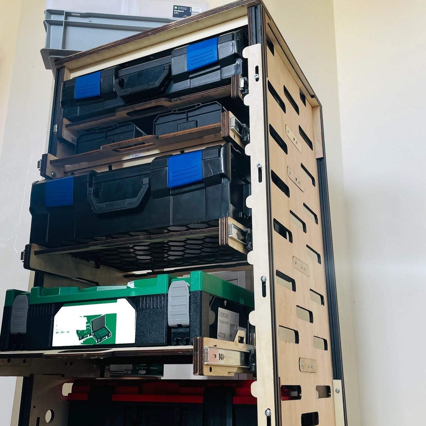 5er Set Schublade für L Boxx kompatibel mit Einhell, Makita und Euroboxen ohne Vollauszug, robuste Werkstatt-Organisation