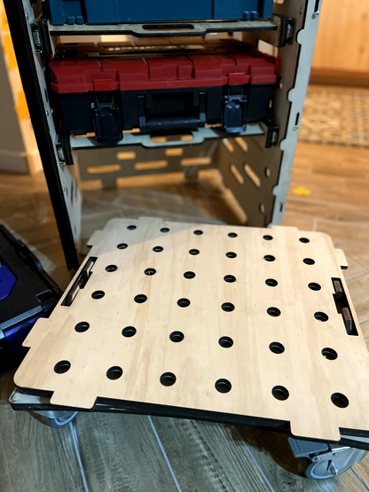 Arbeitsplatte für L-Boxx als mobile, stabile Arbeitsfläche mit Lochraster für Werkstatt und Baustelle