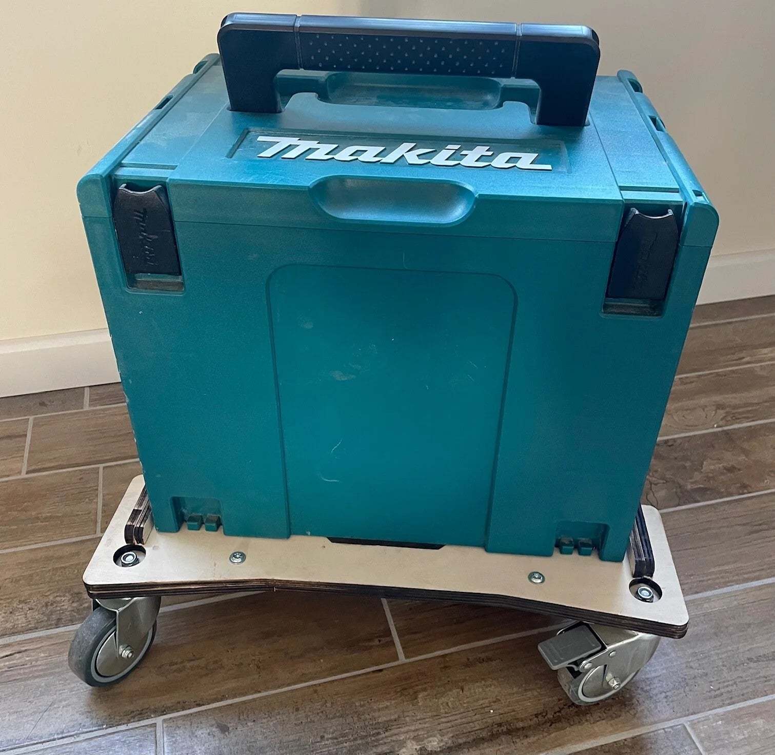 Rollwagen für L-Boxx kompatibel mit Bosch, Einhell und Makita, mobiler Transportwagen für Werkzeuge