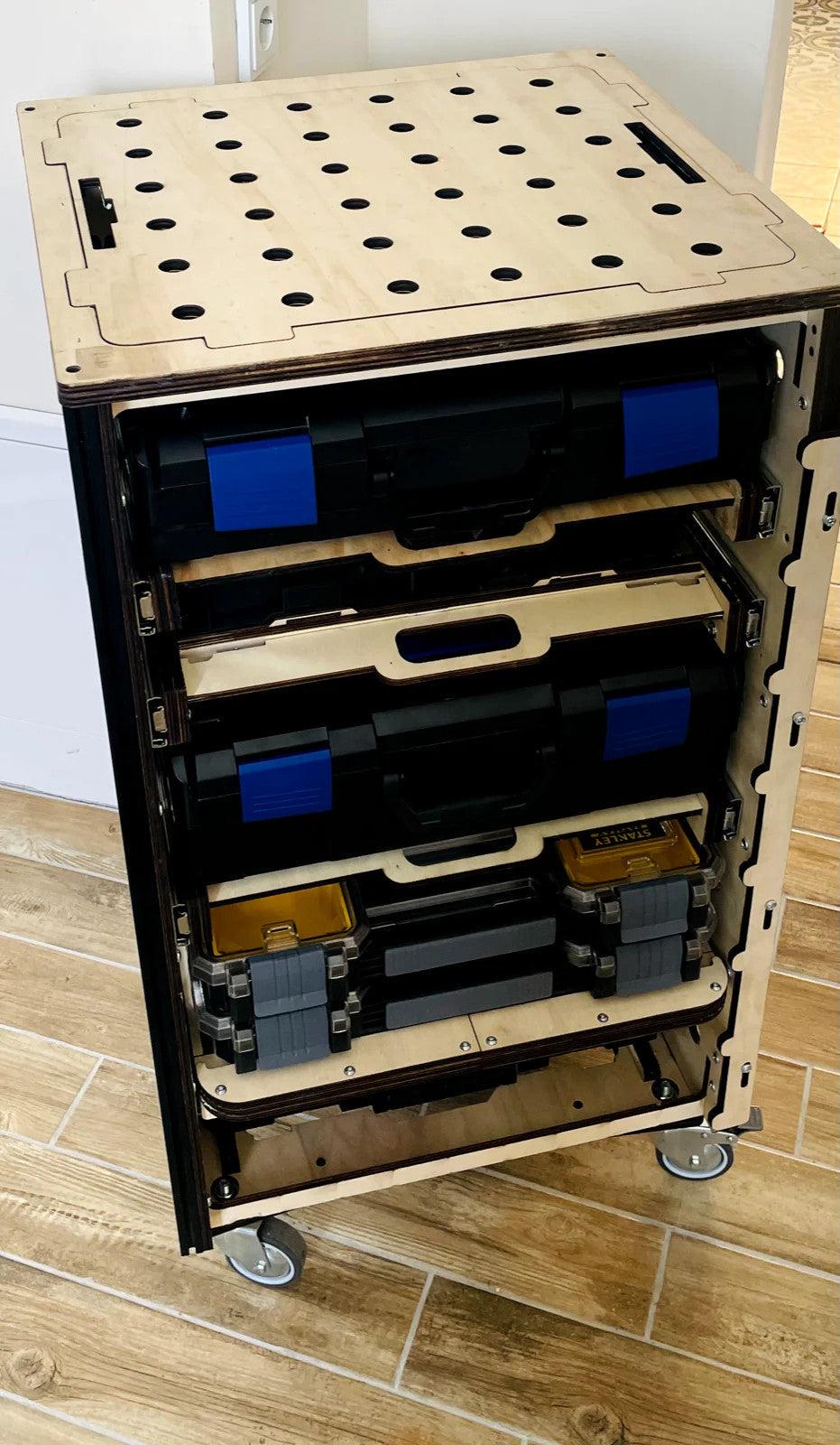 L-BOXX Schublade mit Vollauszug für Einhell, Euroboxen und IKEA PAX Schranksysteme, ideal für Werkstattordnung und schnellen Werkzeugzugriff