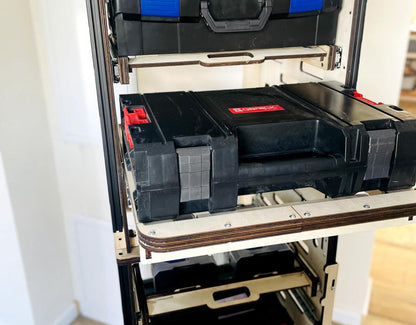 Schublade für Systainer aus Sperrholz passend für IKEA PAX und Systemboxen zur Werkstattorganisation