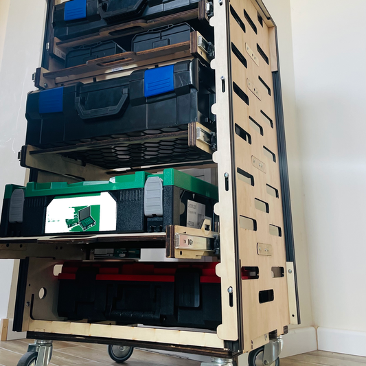 96 cm Mobiler Rollcontainer für Werkzeugboxen – flexibel, stapelbar &amp;amp