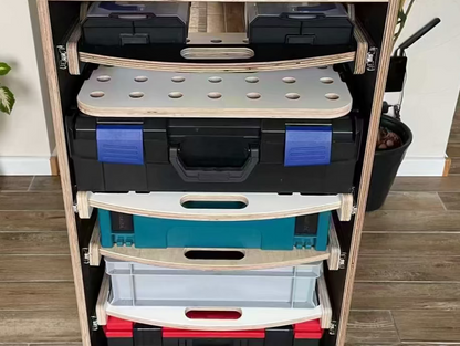 5er Set Schublade L-Boxx aus robusten Siebdruckplatten für vielseitige Werkstattorganisation