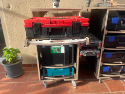 Kompakter, stapelbarer Rollcontainer mit Schublade für Werkzeugboxen im Van, SUV und Transporter