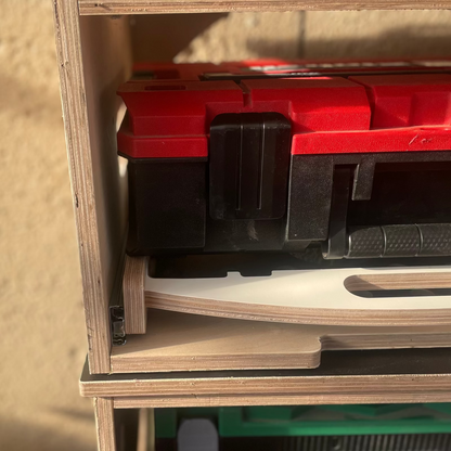 Rollcontainer mit Schubladen für Werkzeugboxen, stapelbar und kompakt für Van, SUV und Transporter